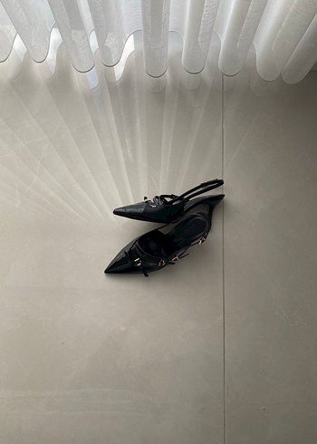 Siyah  marjin İnce Topuklu Kadın Stiletto - Görsel 3