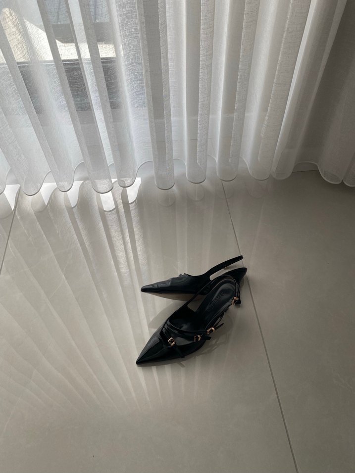 Siyah  marjin İnce Topuklu Kadın Stiletto - Görsel 2