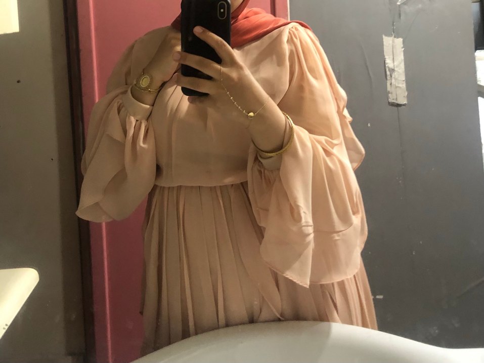 Bej Uzun Fırfırlı Bohem Elbise - Görsel 4