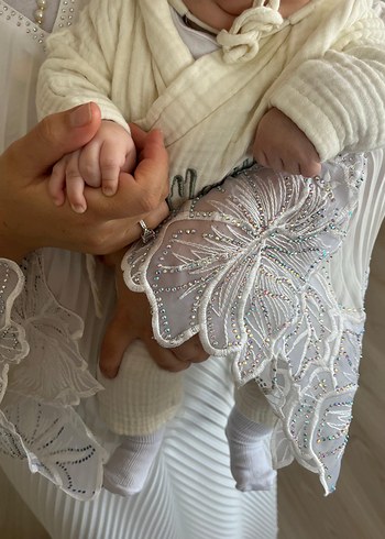 Beyaz elbise abaya - Görsel 2