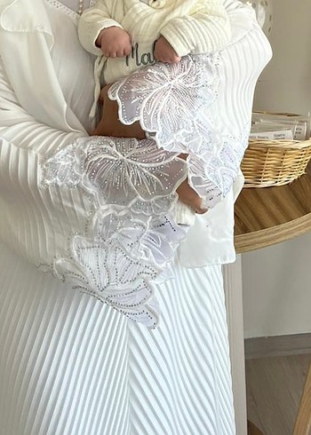 Beyaz elbise abaya - Görsel 3