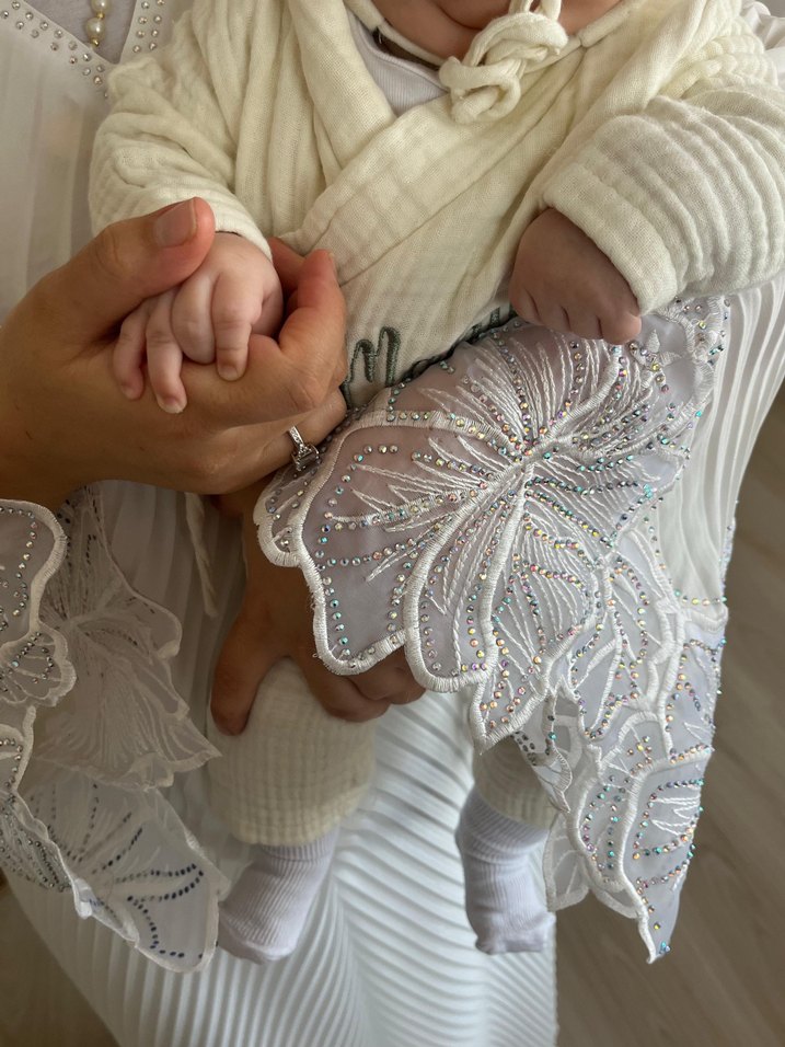 Beyaz elbise abaya - Görsel 2