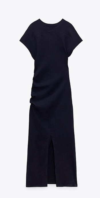 s Beden lacivert Renk Zara draped wool blend dress (Zara elbise)