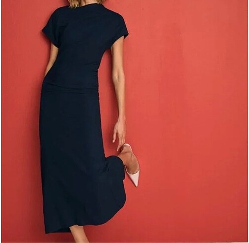 Zara draped wool blend dress (Zara elbise)