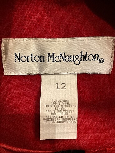 xxl Beden kırmızı Renk Norton McNaughton Ceket