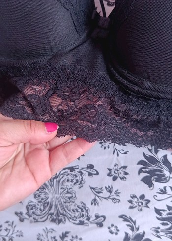 s Beden Siyah Gotik Dantel Midi Sütyen