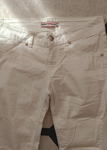 LC Waikiki Kadın Beyaz Pamuklu Midi Kumaş Pantolon