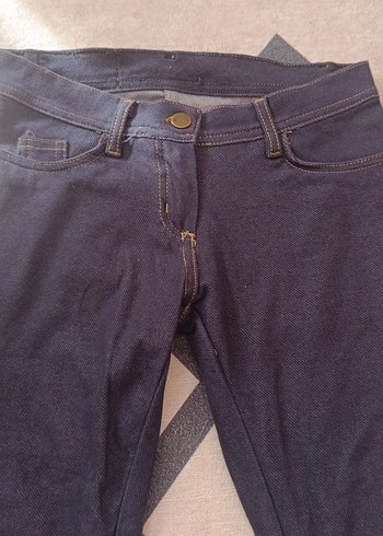 s Beden Fermuarlı Lacivert Kadın Dar Kesim Kot Pantolon