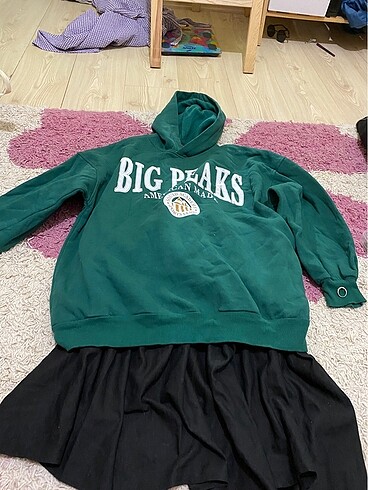 l Beden Pileli kısa etek ve kolej sweat yüzük
