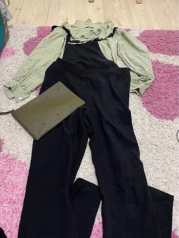 H&M siyah tulum, Trendyolmilla gömlek ve koton çanta