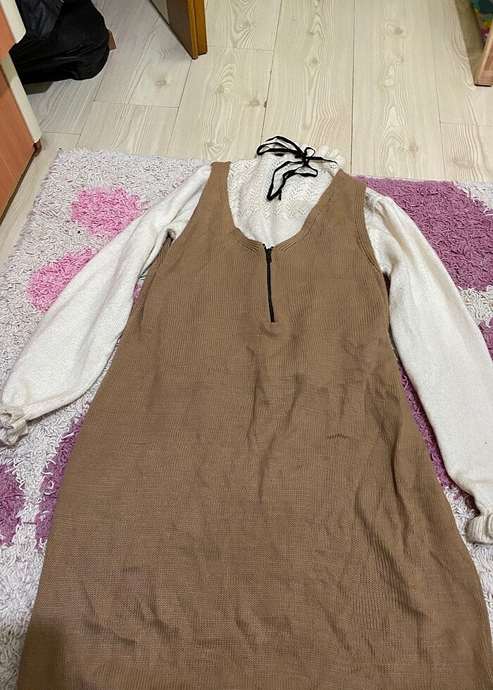 Trendyolmilla jile, krem kazak ve şapka 3lüsü - Görsel 2