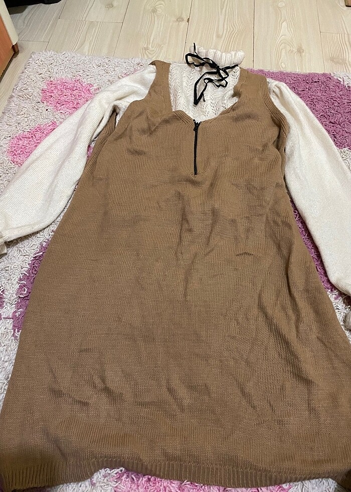 Trendyolmilla jile, krem kazak ve şapka 3lüsü - Görsel 3