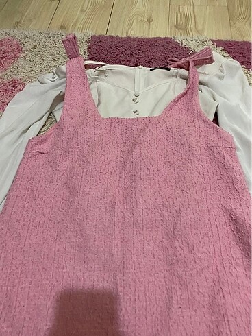 xl Beden pembe Renk Koton Tüvit pembe kurdelalı elbise, Trendyolmilla gömlek