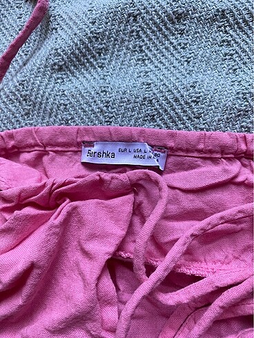 Bershka crop bağlamalı pembe üst - Görsel 6