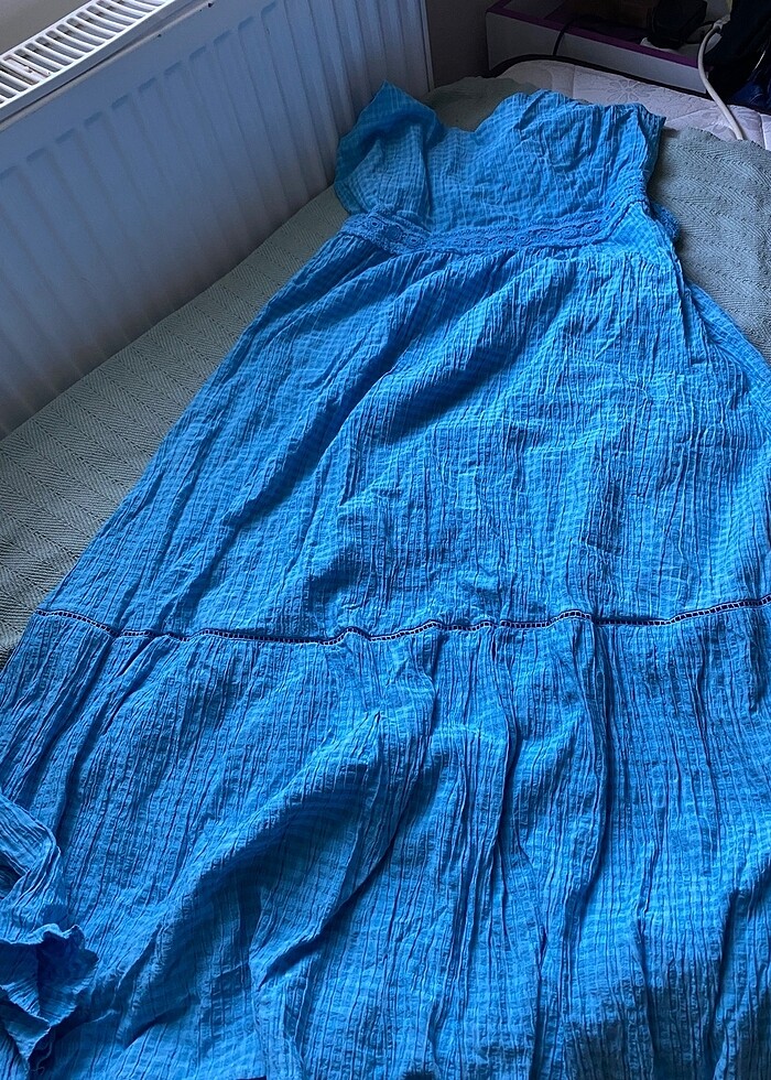 Koton mavi sırt detaylı elbise - Görsel 3