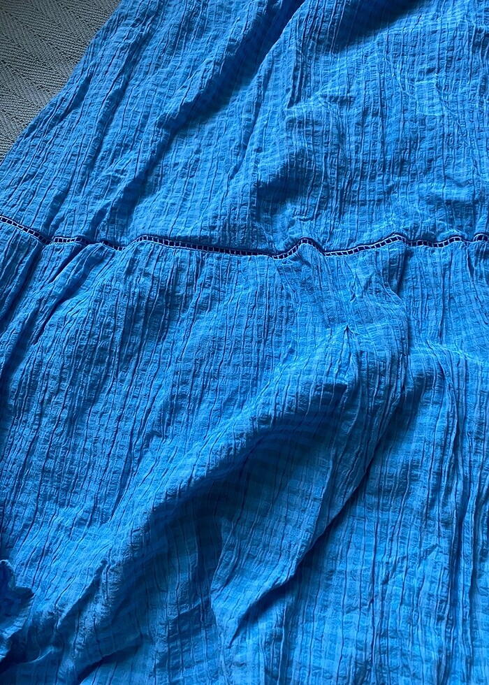 Koton mavi sırt detaylı elbise - Görsel 5