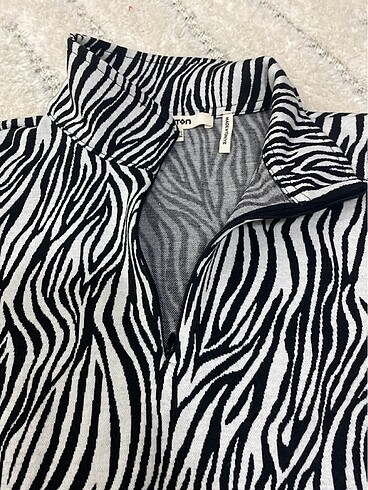Koton Koton zebra desenli crop üst xl