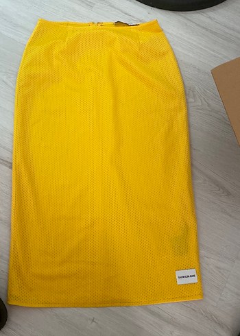Sarı Midi Kalem Etek Calvin Klein
