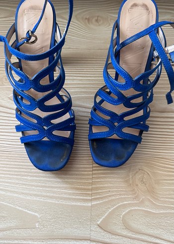 Mavi Topuklu Kadın Sandalet - Görsel 3