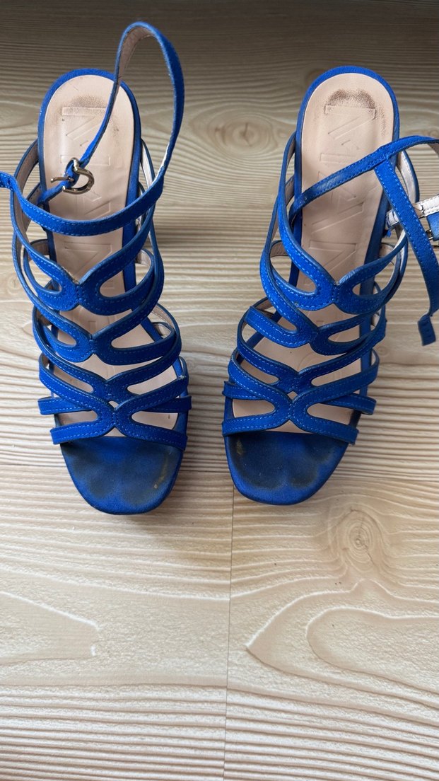 Mavi Topuklu Kadın Sandalet - Görsel 3