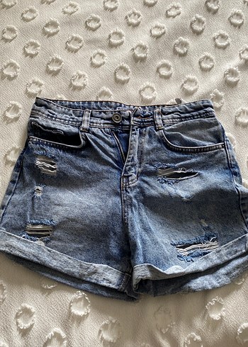 Kadın Mavi Denim Mini Şort