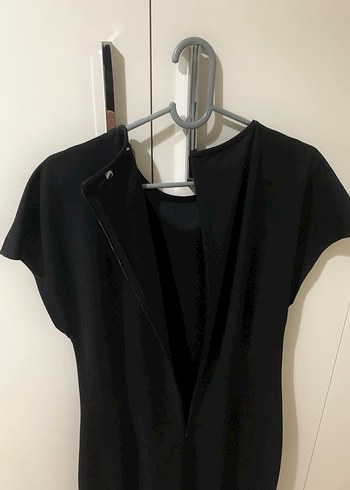 Siyah Kısa Kollu Midi Kadın Elbise - Görsel 6