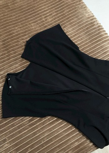 Siyah Kısa Kollu Midi Kadın Elbise - Görsel 10