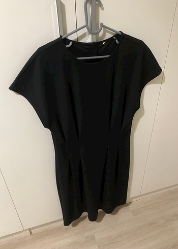 Siyah Kısa Kollu Midi Kadın Elbise - Görsel 8