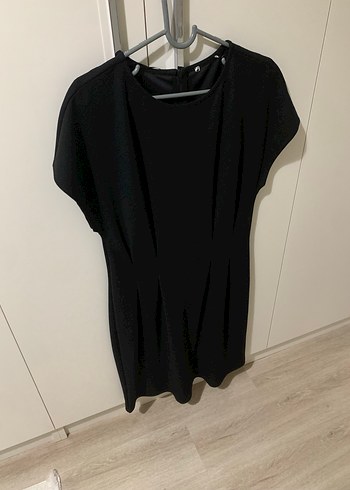 Siyah Kısa Kollu Midi Kadın Elbise - Görsel 3