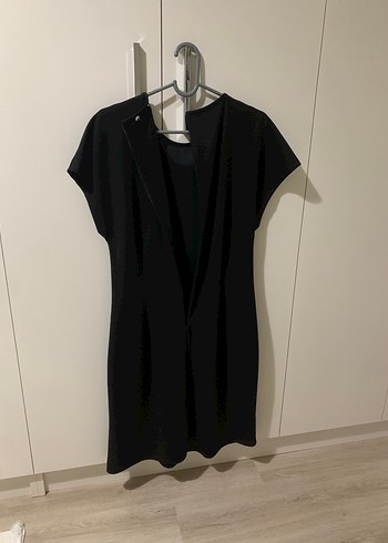 Siyah Kısa Kollu Midi Kadın Elbise - Görsel 7