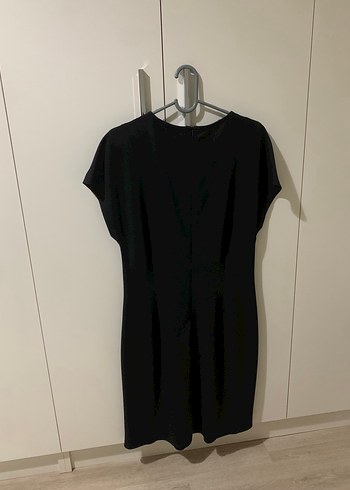 Siyah Kısa Kollu Midi Kadın Elbise - Görsel 4