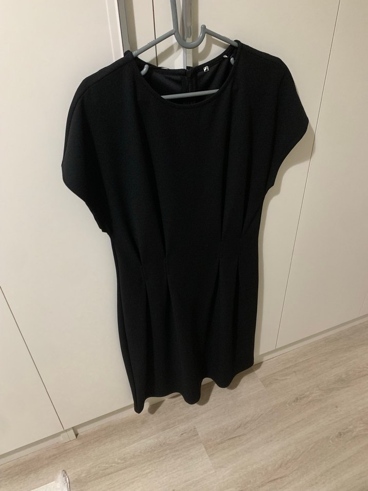 Siyah Kısa Kollu Midi Kadın Elbise - Görsel 3