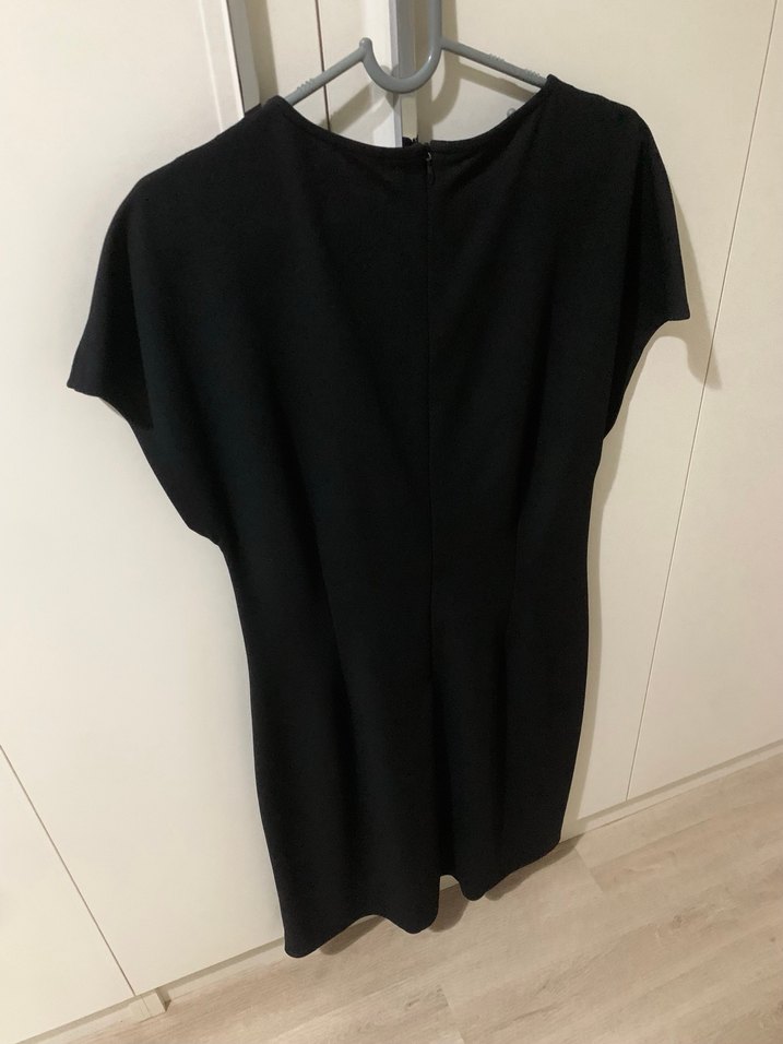 Siyah Kısa Kollu Midi Kadın Elbise - Görsel 5