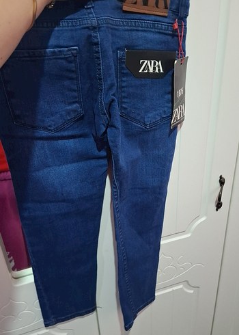 Kadın Lacivert Denim Kemerli Pantolon - Görsel 3