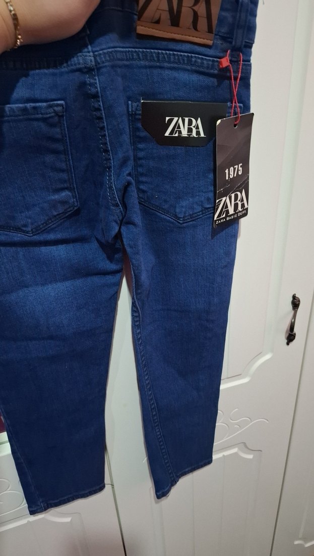 Kadın Lacivert Denim Kemerli Pantolon - Görsel 4