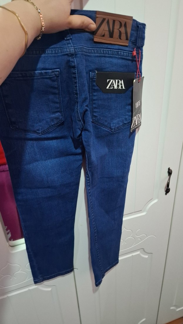 Kadın Lacivert Denim Kemerli Pantolon - Görsel 3