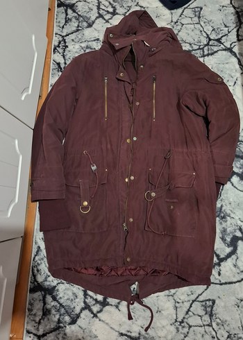 Bordo Süet Kürklü Midi Kadın Ceket - Görsel 2