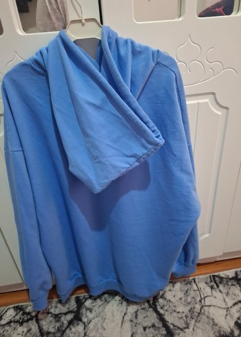 Mavi Baskılı Kadın Sweatshirt Kapüşonlu - Görsel 4