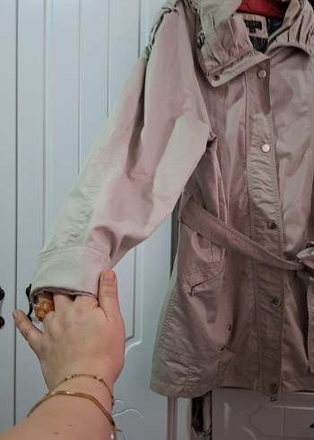 Bej Kemerli Midi Kadın Ceket - Görsel 3