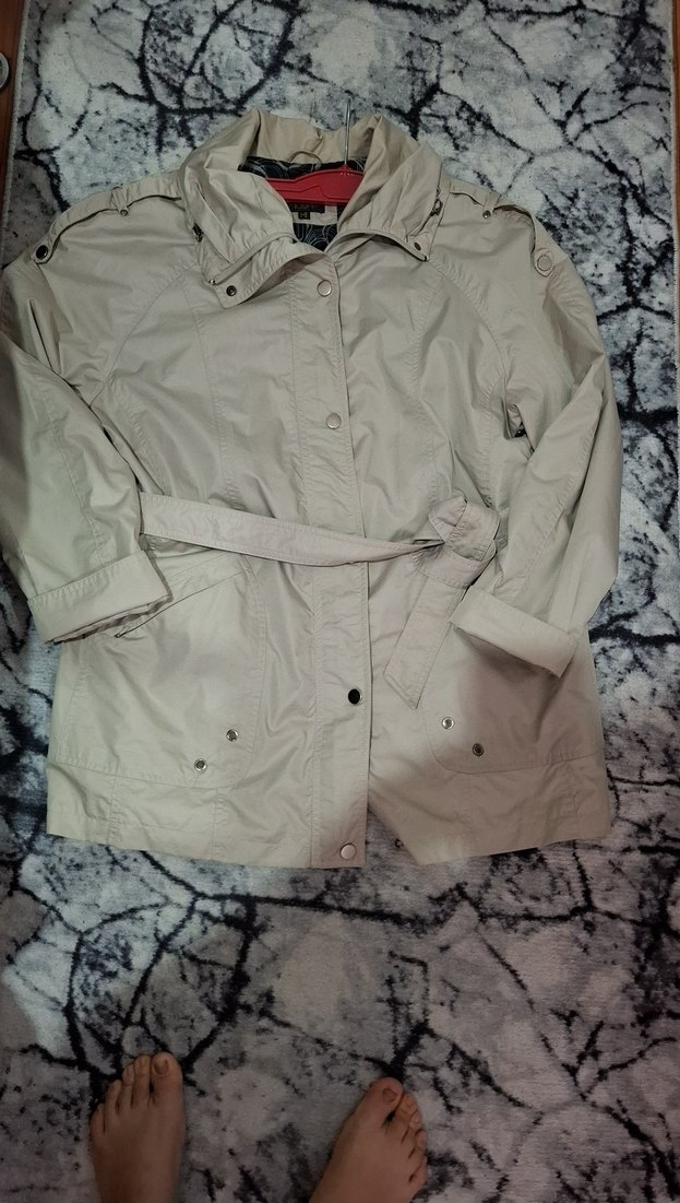 Bej Kemerli Midi Kadın Ceket - Görsel 4