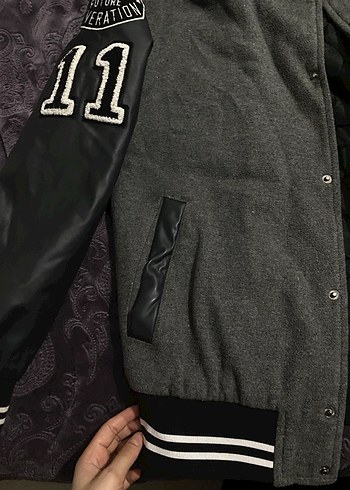 Gri Deri Kollu Erkek Spor Ceket - Görsel 5