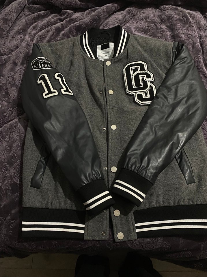 Gri Deri Kollu Erkek Spor Ceket - Görsel 2