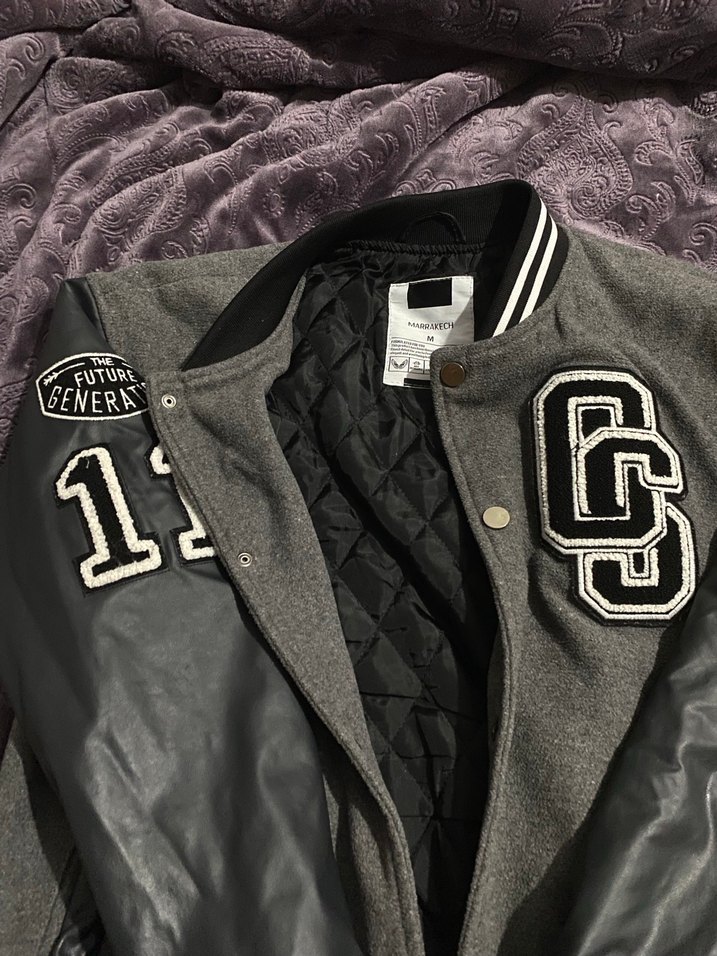 Gri Deri Kollu Erkek Spor Ceket - Görsel 3