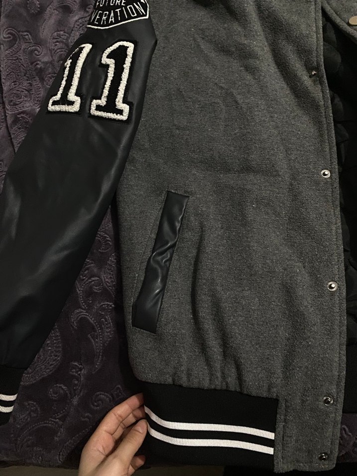 Gri Deri Kollu Erkek Spor Ceket - Görsel 5