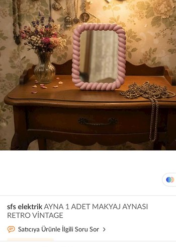 Pembe Dekoratif Ayna - Görsel 2