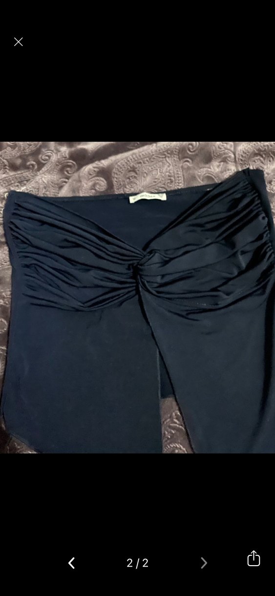 Addax Lacivert Büzgülü Crop - Görsel 2