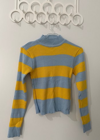 Uzun Kollu Balıkçı Yaka Çizgili Triko - Görsel 2