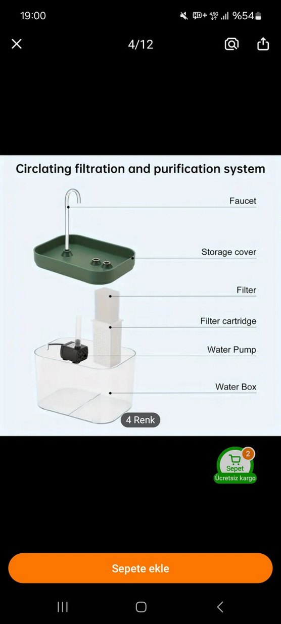 Beyaz Gri Kedi Su Pınarı - Görsel 3