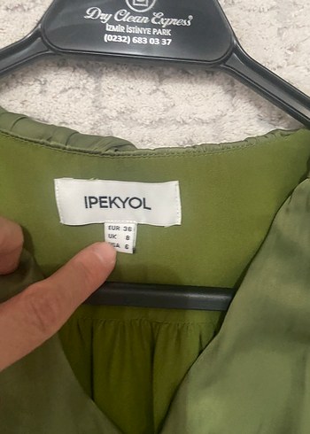 36 Beden Yeşil Dantelli Bohem Mini Elbise