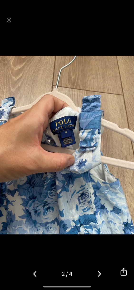 Mavi Çiçekli Midi Bohem Elbise - Görsel 2